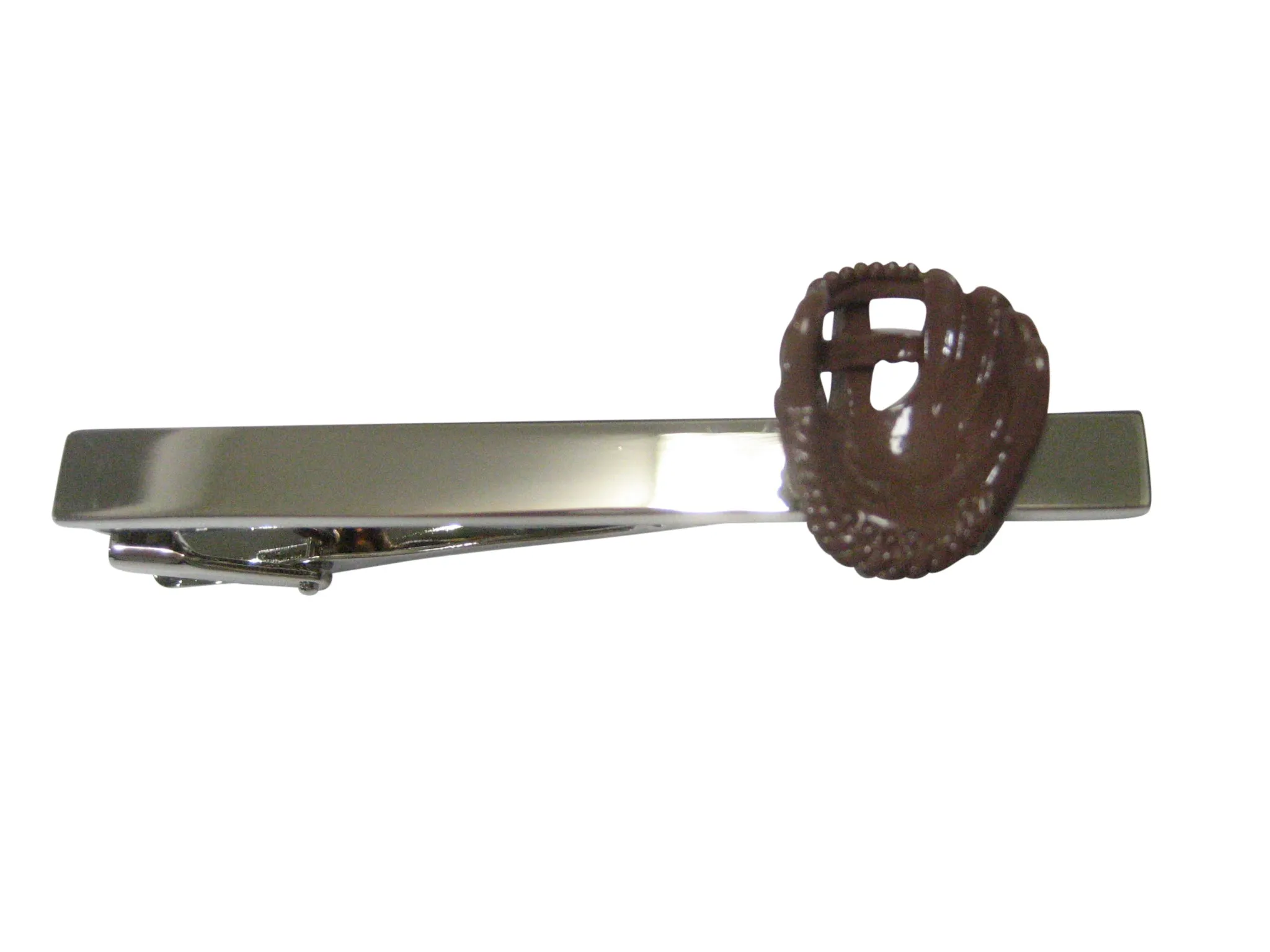 Brown Toned Baseball Glove Tie Clip