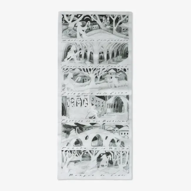 BUFF® CoolNet UV Neckwear - Camino De Santiago Recuerdos Grey