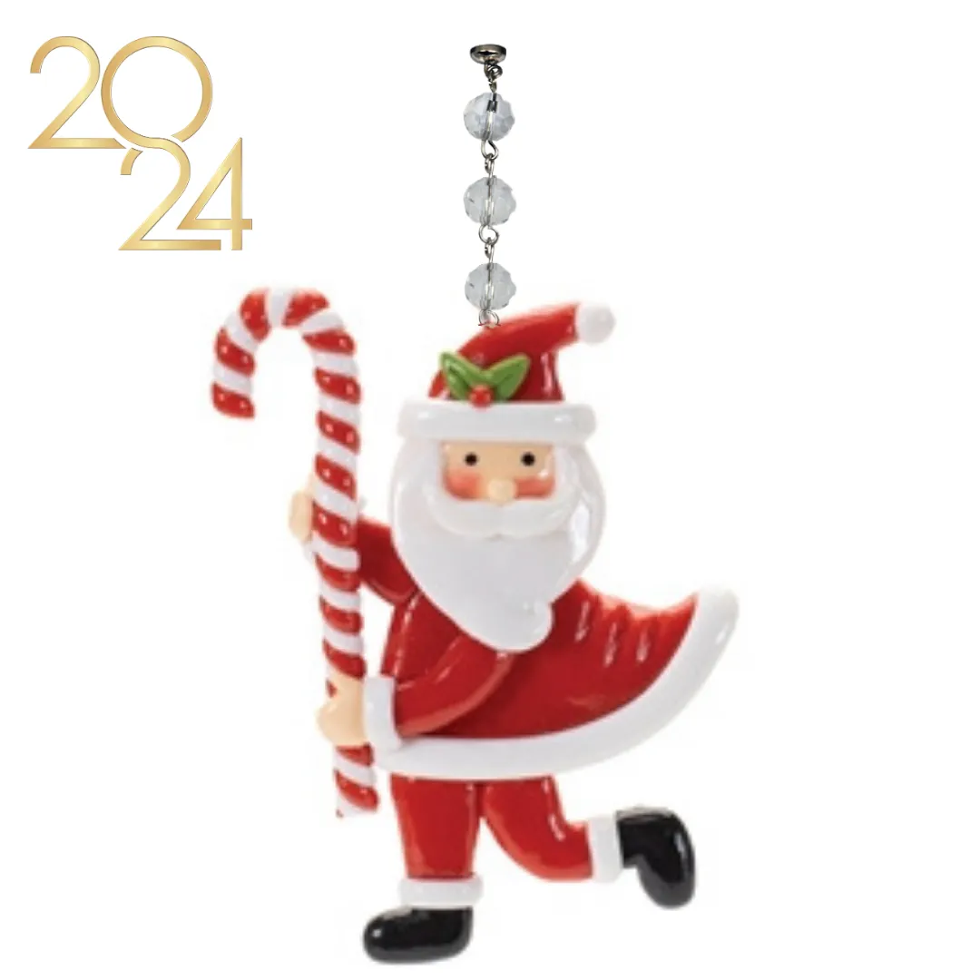 CANDY CANE SANTA  (Set/3) MAGNETIC CHANDELIER ORNAMENT