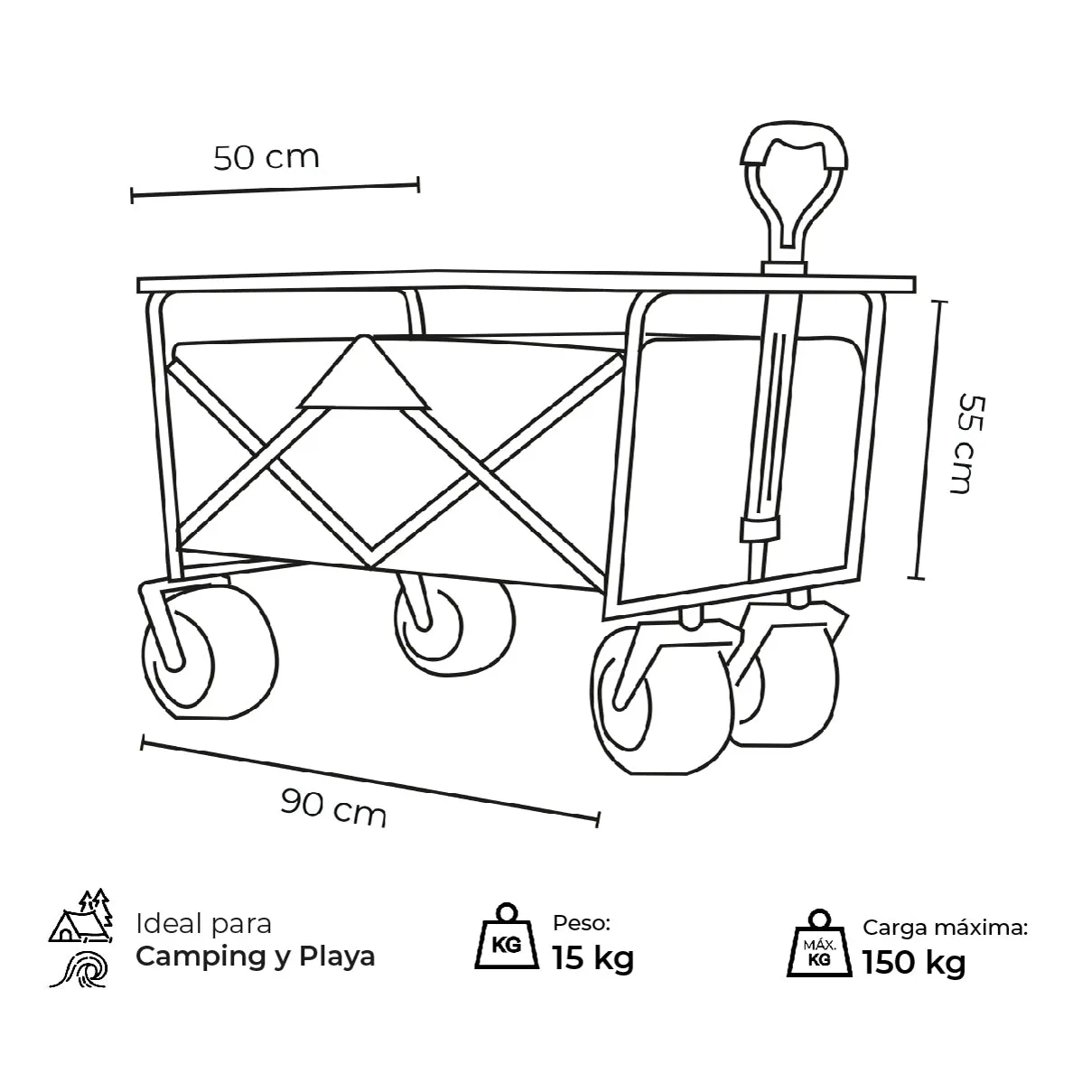 Carro de Transporte Convertible en Mesa Sherpa Table