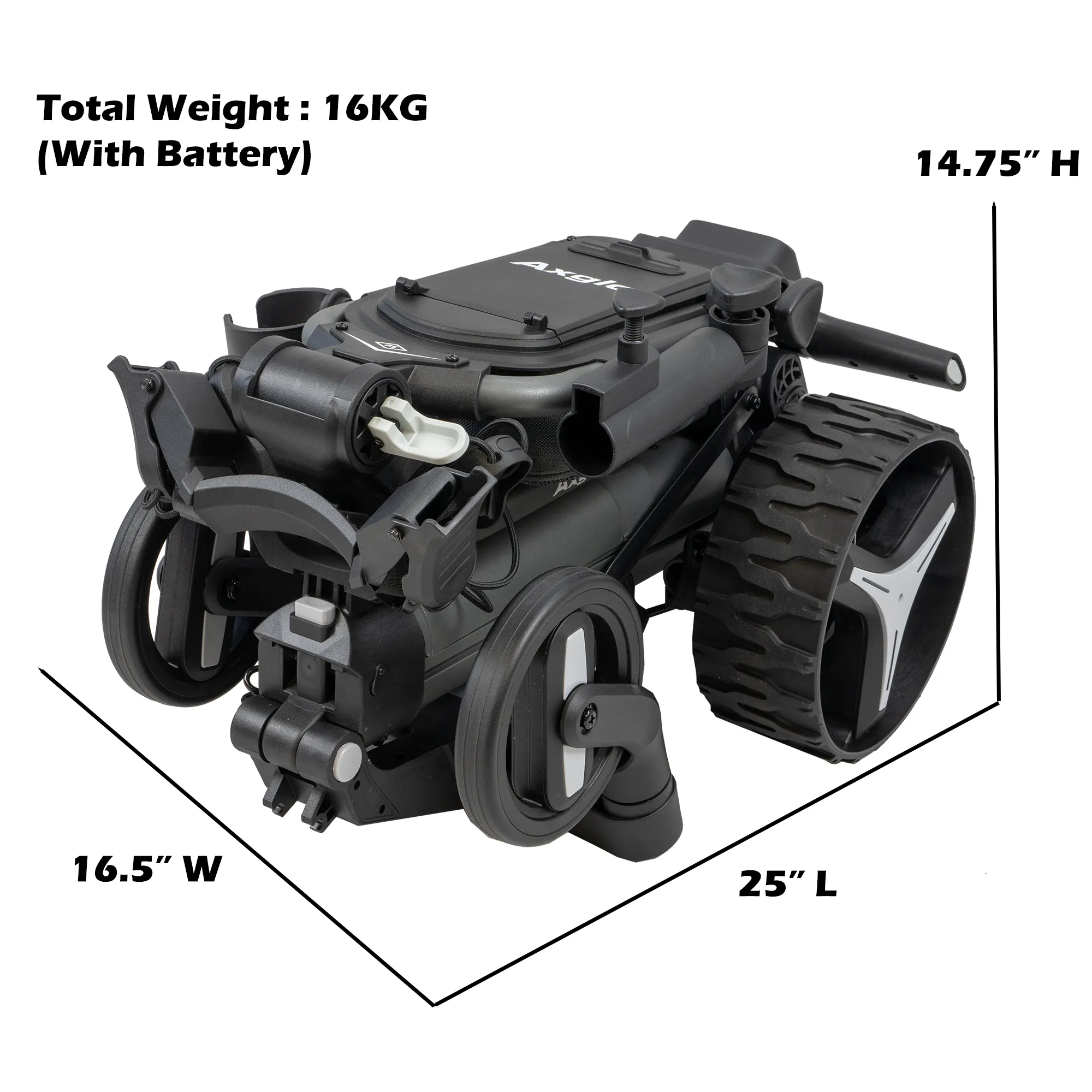 CHARIOT ÉLECTRIQUE AXGLO E5 FOLLOW ME   REMOTE BLACK