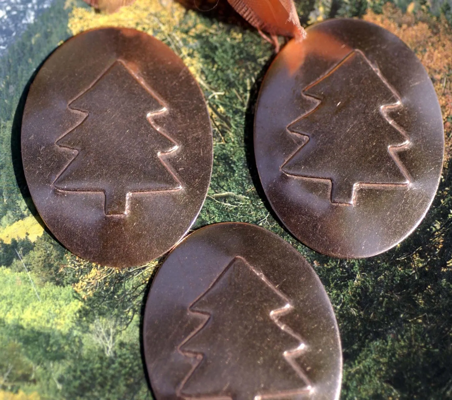Christmas Tree Embossed - Enameling Stamping Texturing Blanks - Metalworking Supply