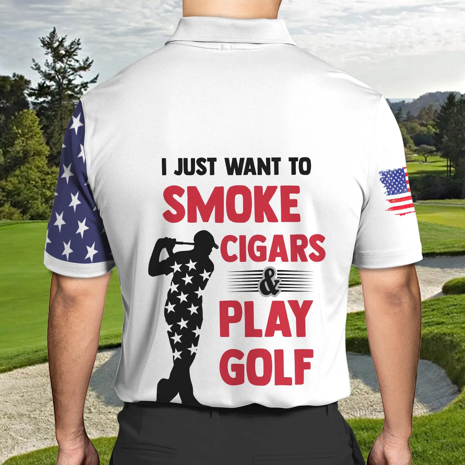 Cigars and Golf02 - Name 3D Polo Shirt - ATM2K