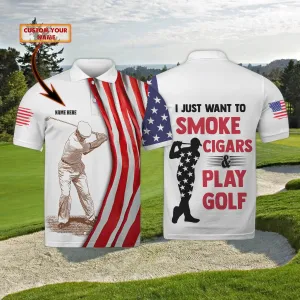 Cigars and Golf02 - Name 3D Polo Shirt - ATM2K