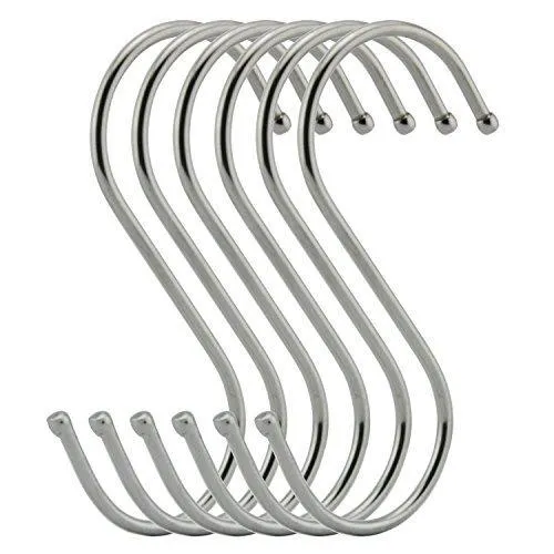 Cintinel Extra large S Shape hooks,Heavy-duty Stainless Steel Hanging Hooks - Multiple uses,Ideal for Apparel, Kitchenware, Utensils, Plants, Towels, Gardening Tools.