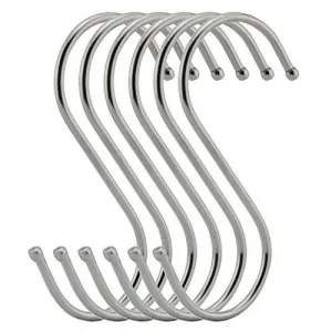 Cintinel Extra large S Shape hooks,Heavy-duty Stainless Steel Hanging Hooks - Multiple uses,Ideal for Apparel, Kitchenware, Utensils, Plants, Towels, Gardening Tools.