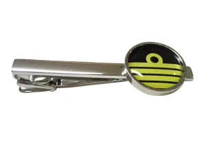 Circular Nautical Captain Rank Square Tie Clips