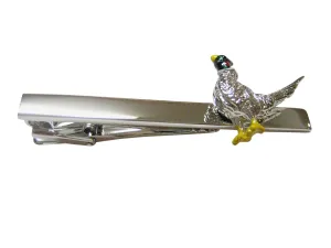 Colored Pheasant Bird Square Tie Clip