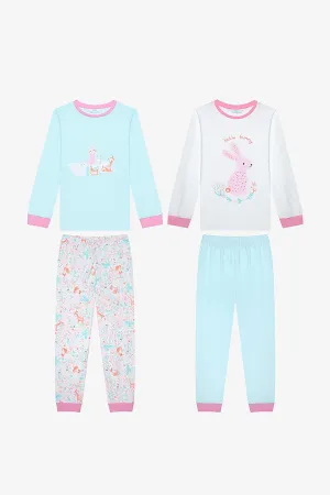 Cotton Girls Picnic 2-Piece Multicolored Pajama Set