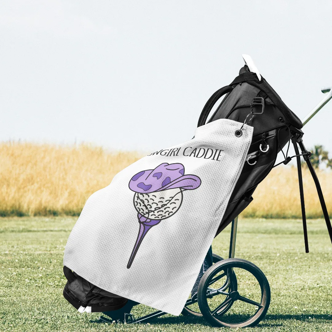 Cowgirl Caddie Purple Golf Ball Towel