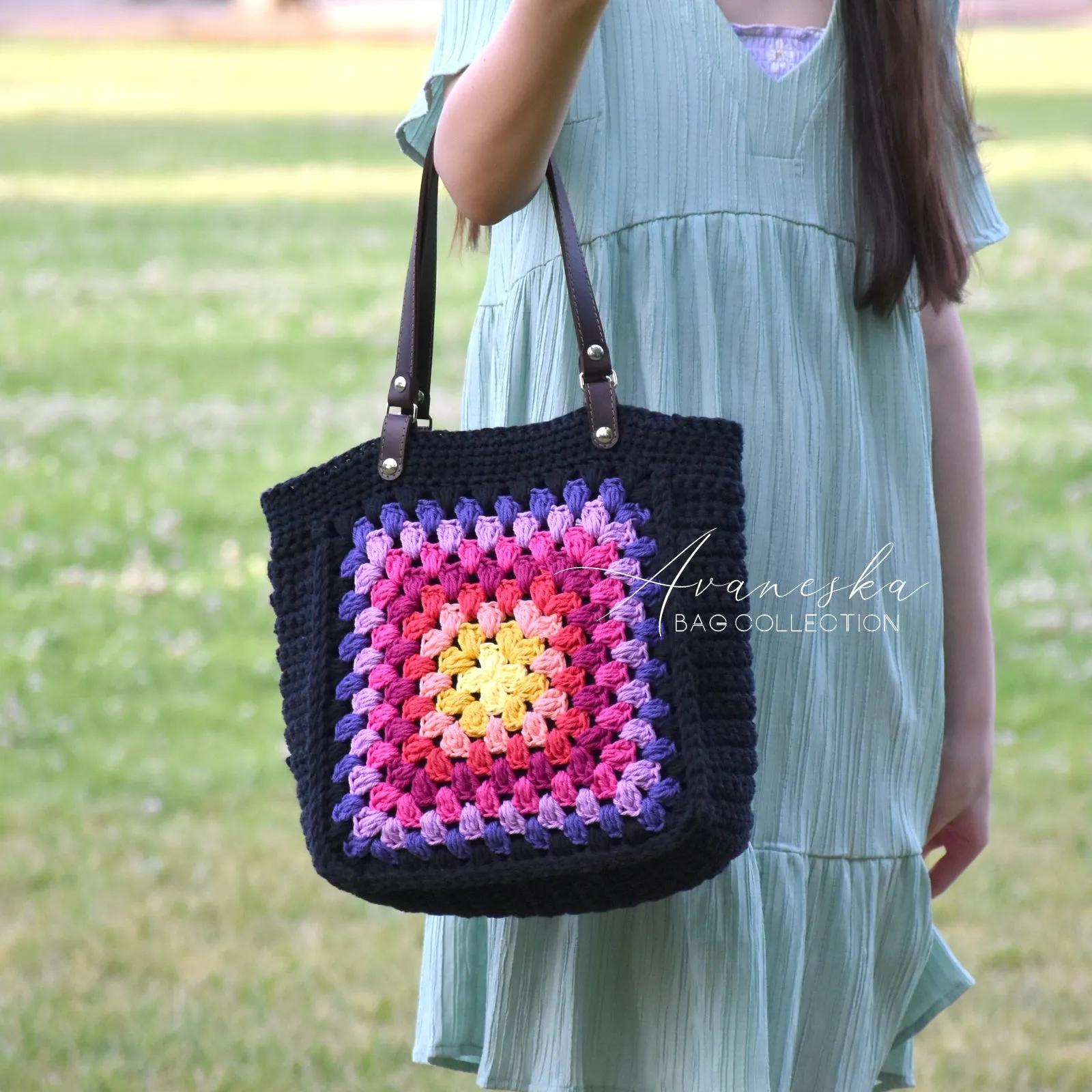 Crochet Granny Square Shoulder Bag | MARGO