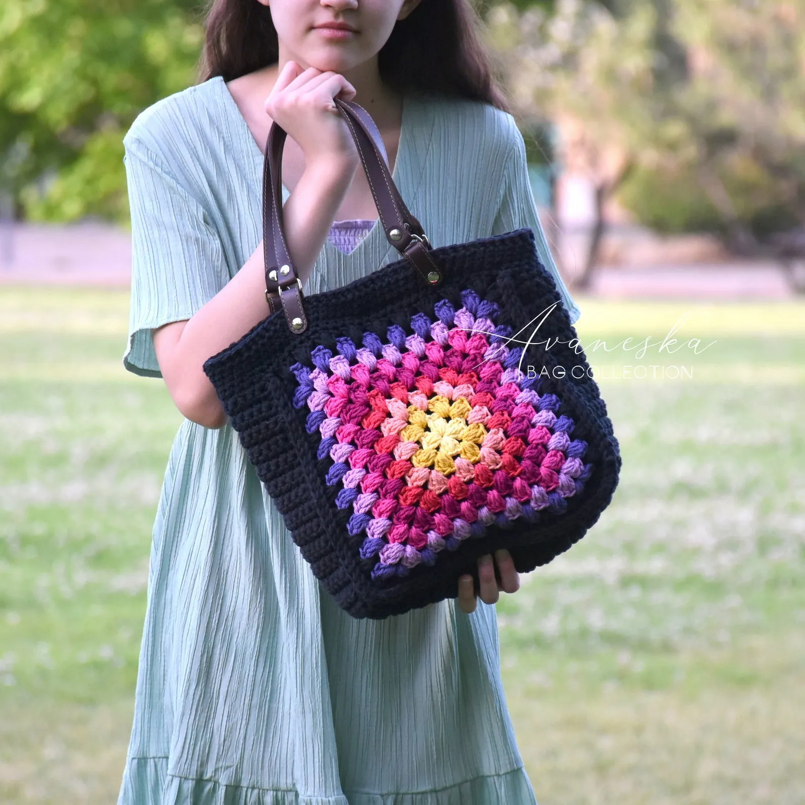 Crochet Granny Square Shoulder Bag | MARGO