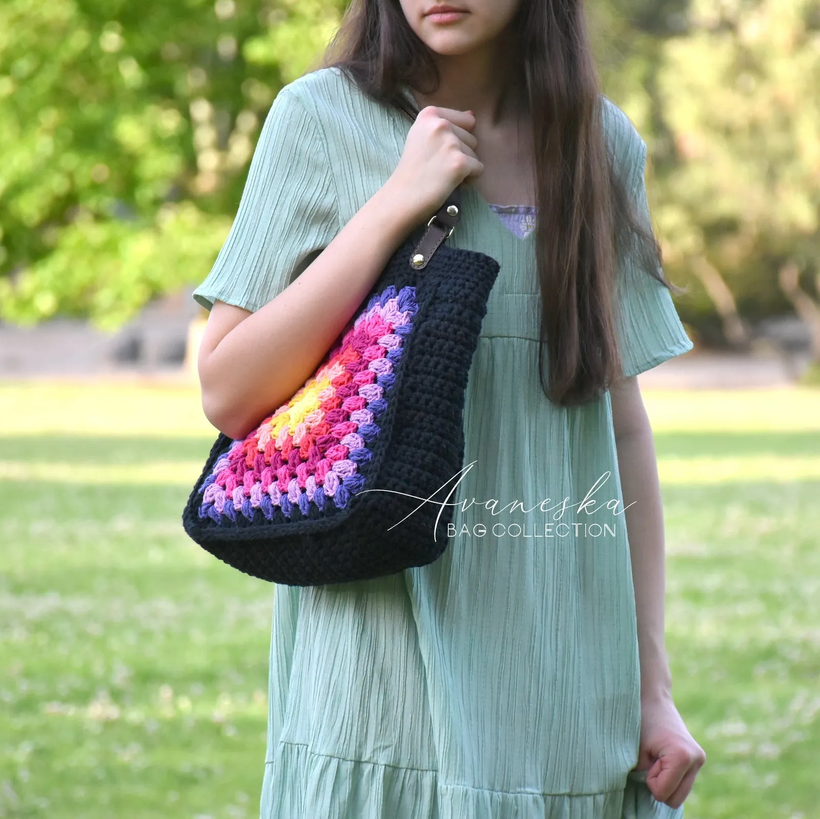Crochet Granny Square Shoulder Bag | MARGO
