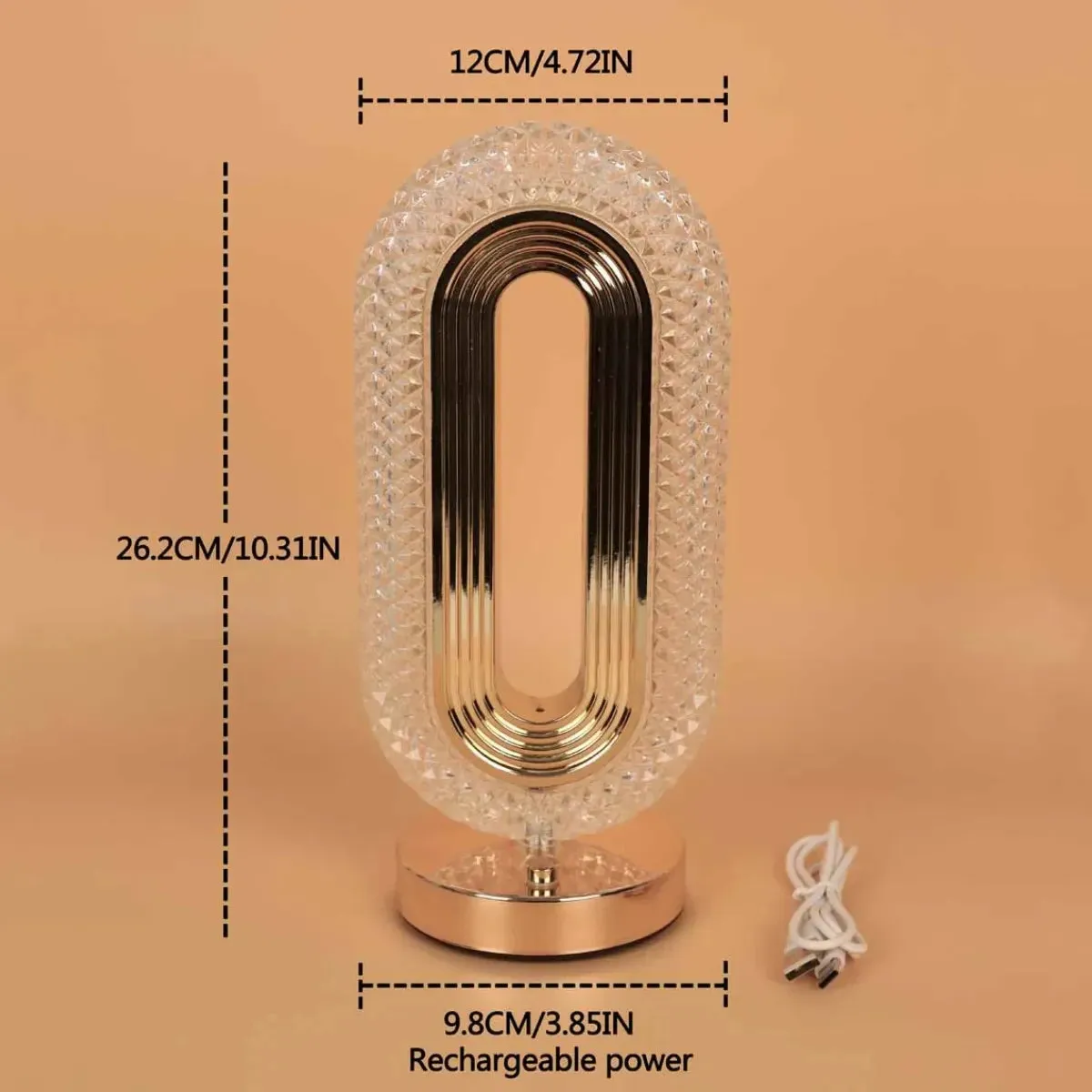 Crystal USB Rechargeable Table Lamp