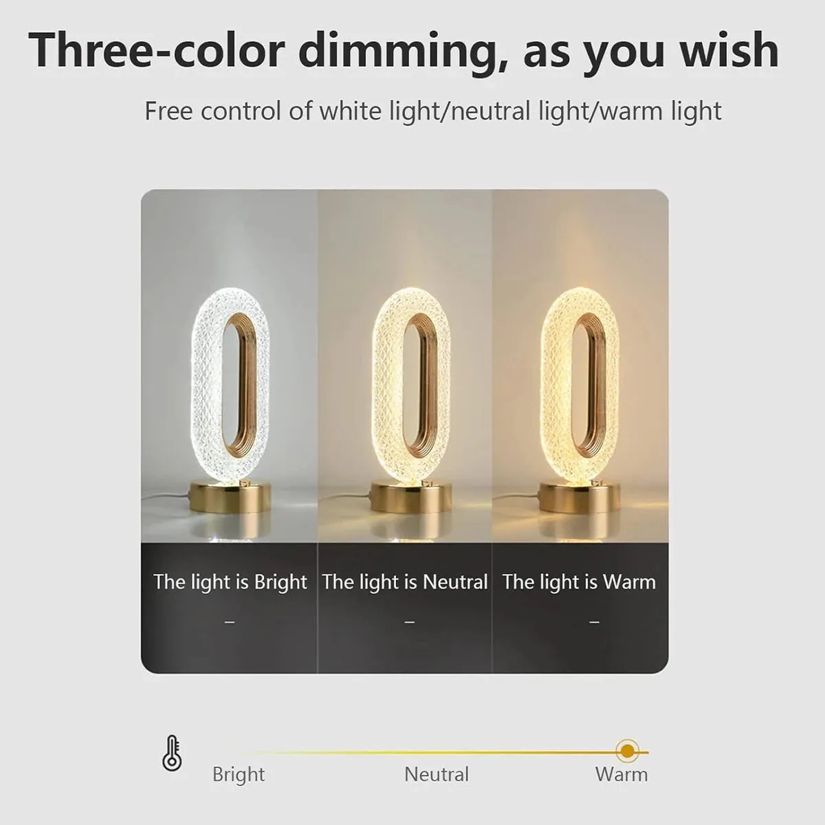 Crystal USB Rechargeable Table Lamp