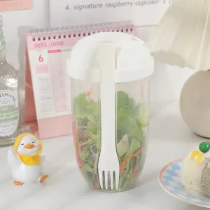 Cup Container with Fork Set