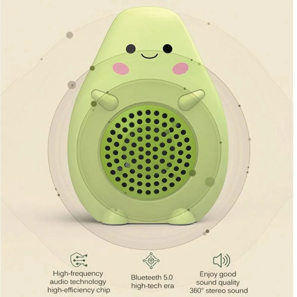 Cute Avocado Multifunctional Bluetooth Speaker with FM Radio, TF Card, USB Charger