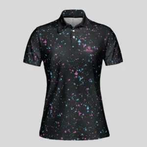 cyan-flamingo golf shirt polo for women