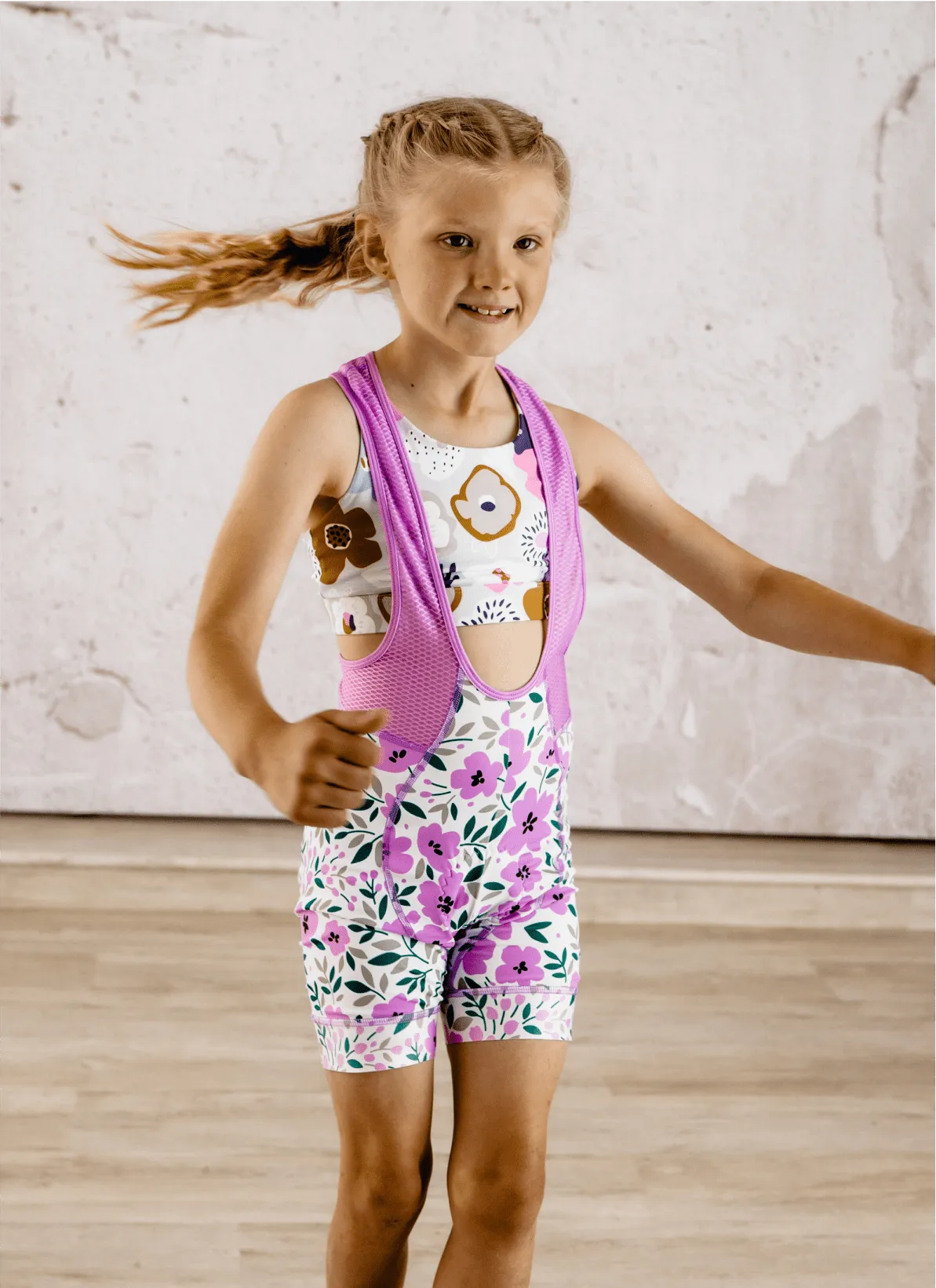 Cycling Girls Bib Shorts - Blossom