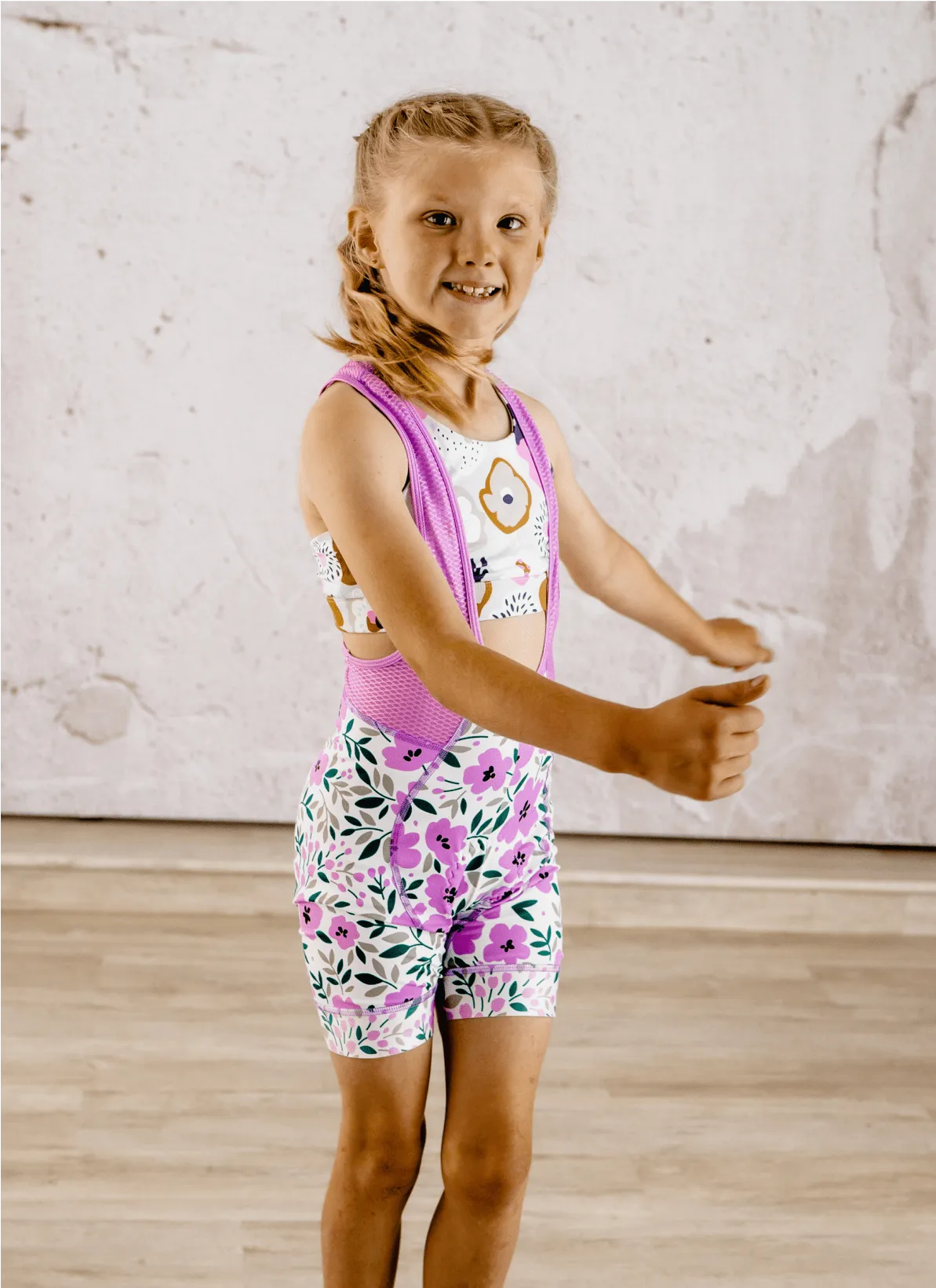 Cycling Girls Bib Shorts - Blossom