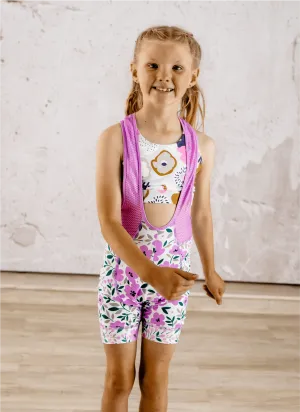 Cycling Girls Bib Shorts - Blossom