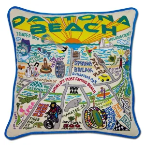 Daytona Beach Hand- Embroidered Pillow