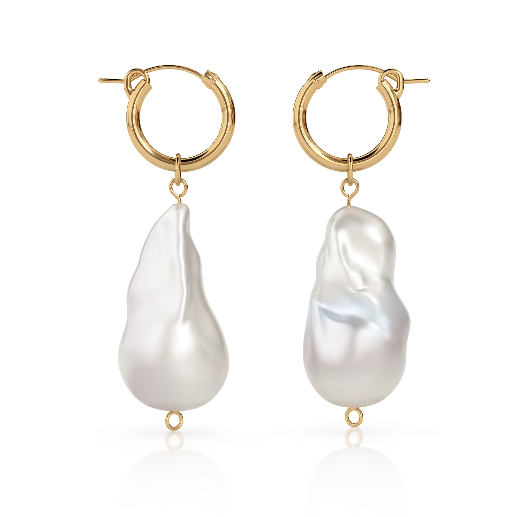 Detachable Baroque Pearl Hoops