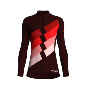 Digital Echo | Dark Red Female Long Sleeves Jersey