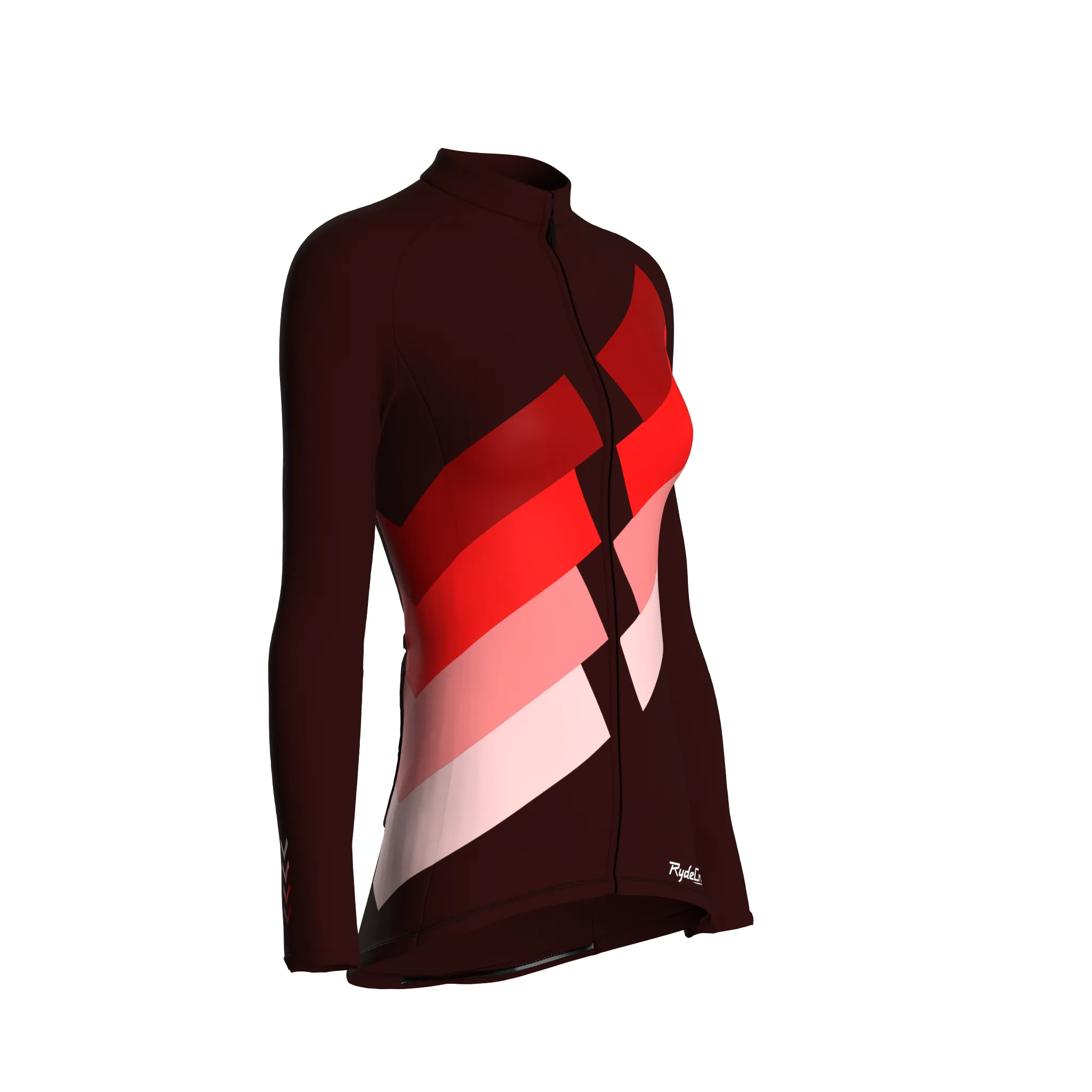 Digital Echo | Dark Red Female Long Sleeves Jersey