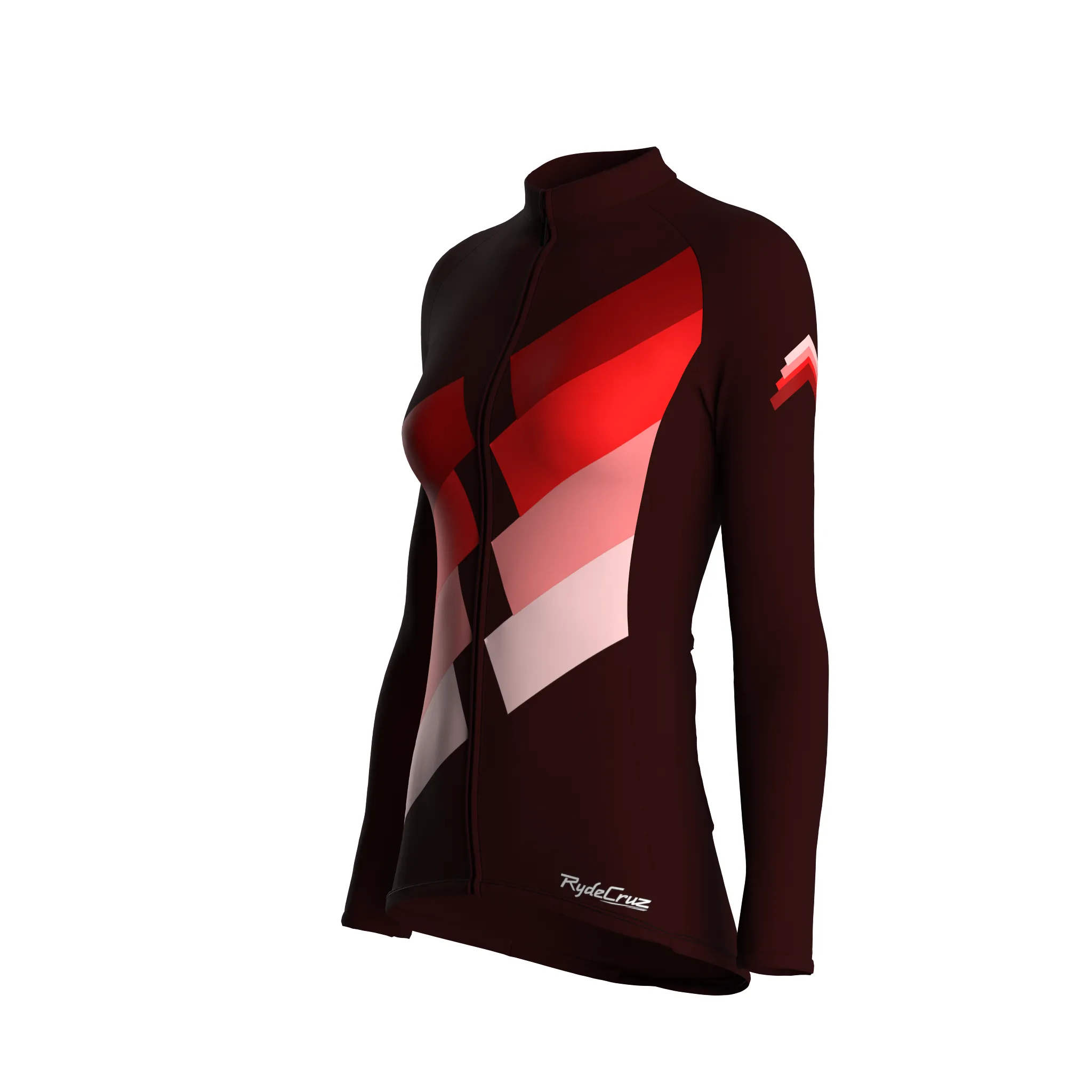 Digital Echo | Dark Red Female Long Sleeves Jersey