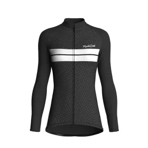 Dual Stripe Dynamics | Charcoal Gray Female Long Sleeves Jersey