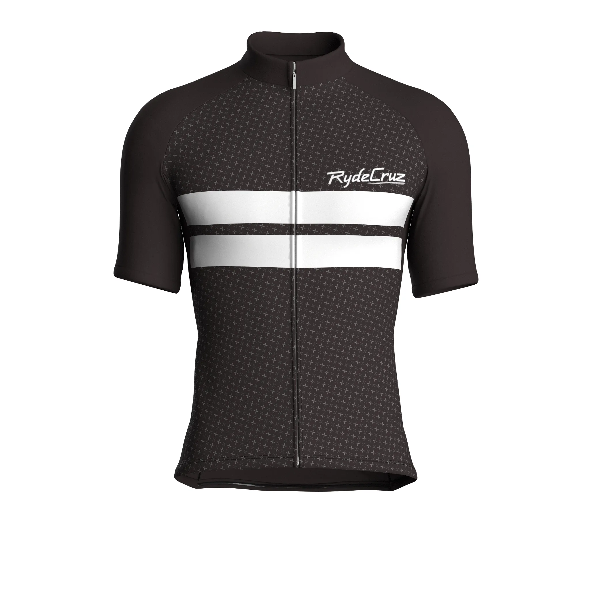 Dual Stripe Dynamics | Dark Brown Male Short Sleeves Jersey