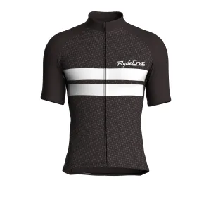 Dual Stripe Dynamics | Dark Brown Male Short Sleeves Jersey