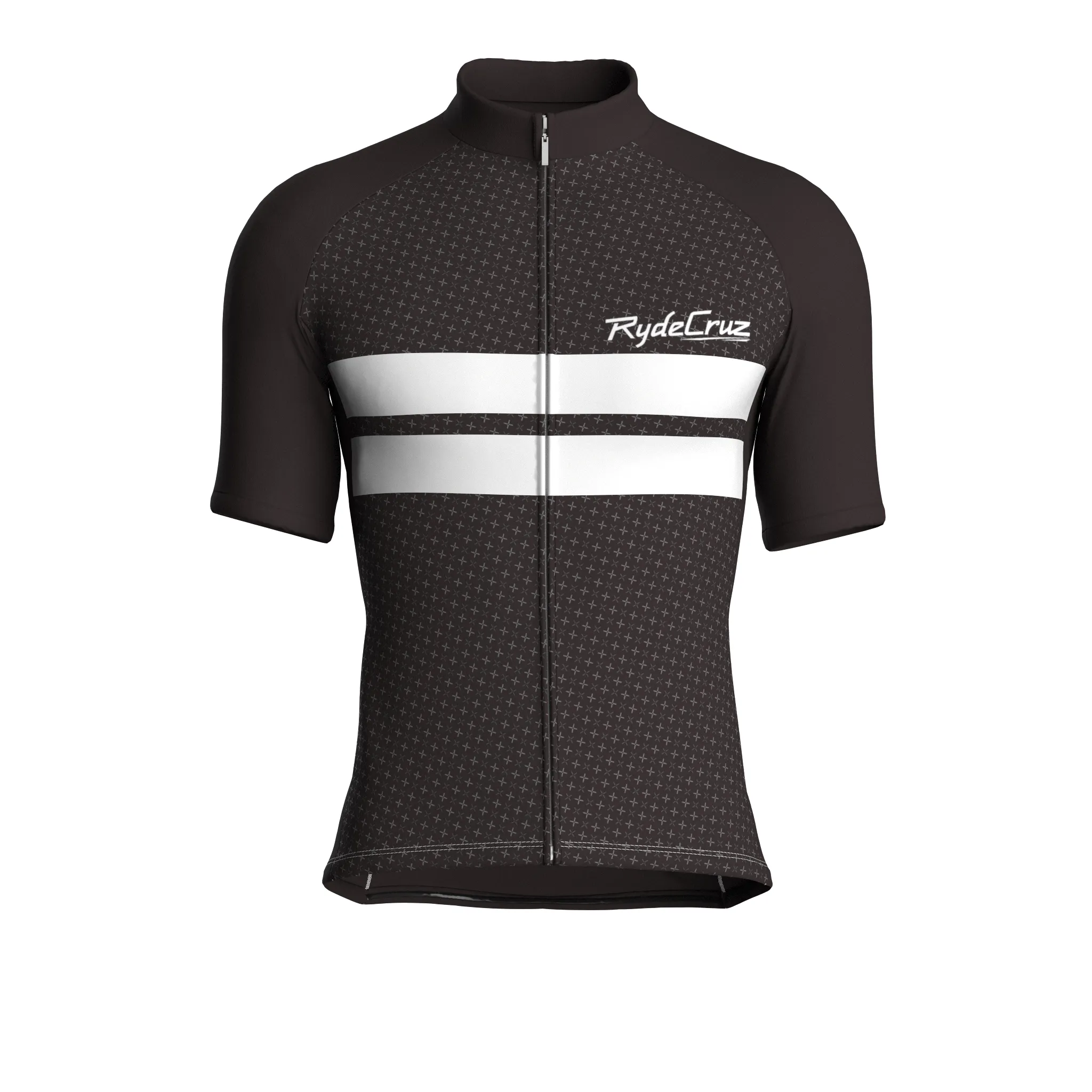 Dual Stripe Dynamics | Dark Brown Male Short Sleeves Jersey