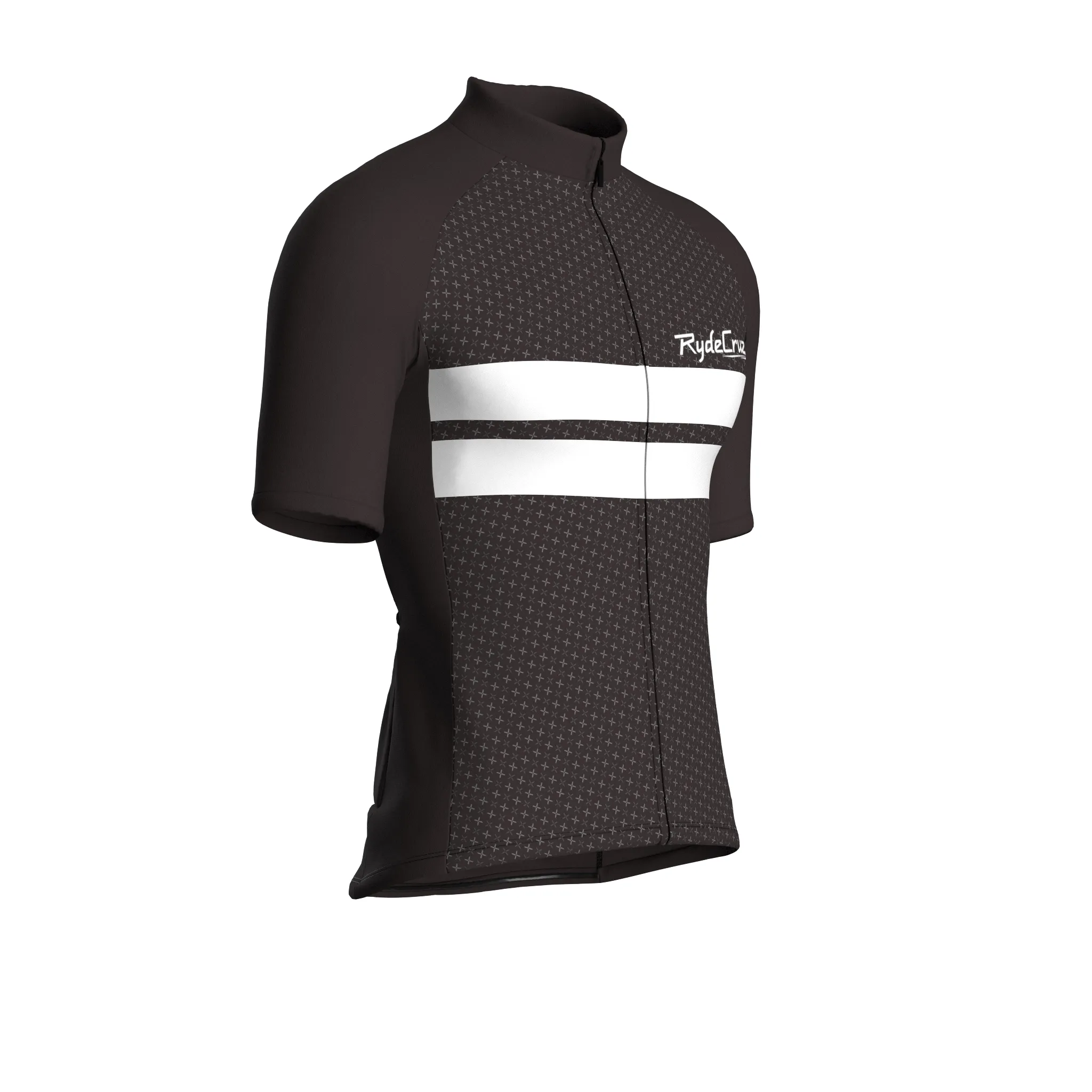 Dual Stripe Dynamics | Dark Brown Male Short Sleeves Jersey