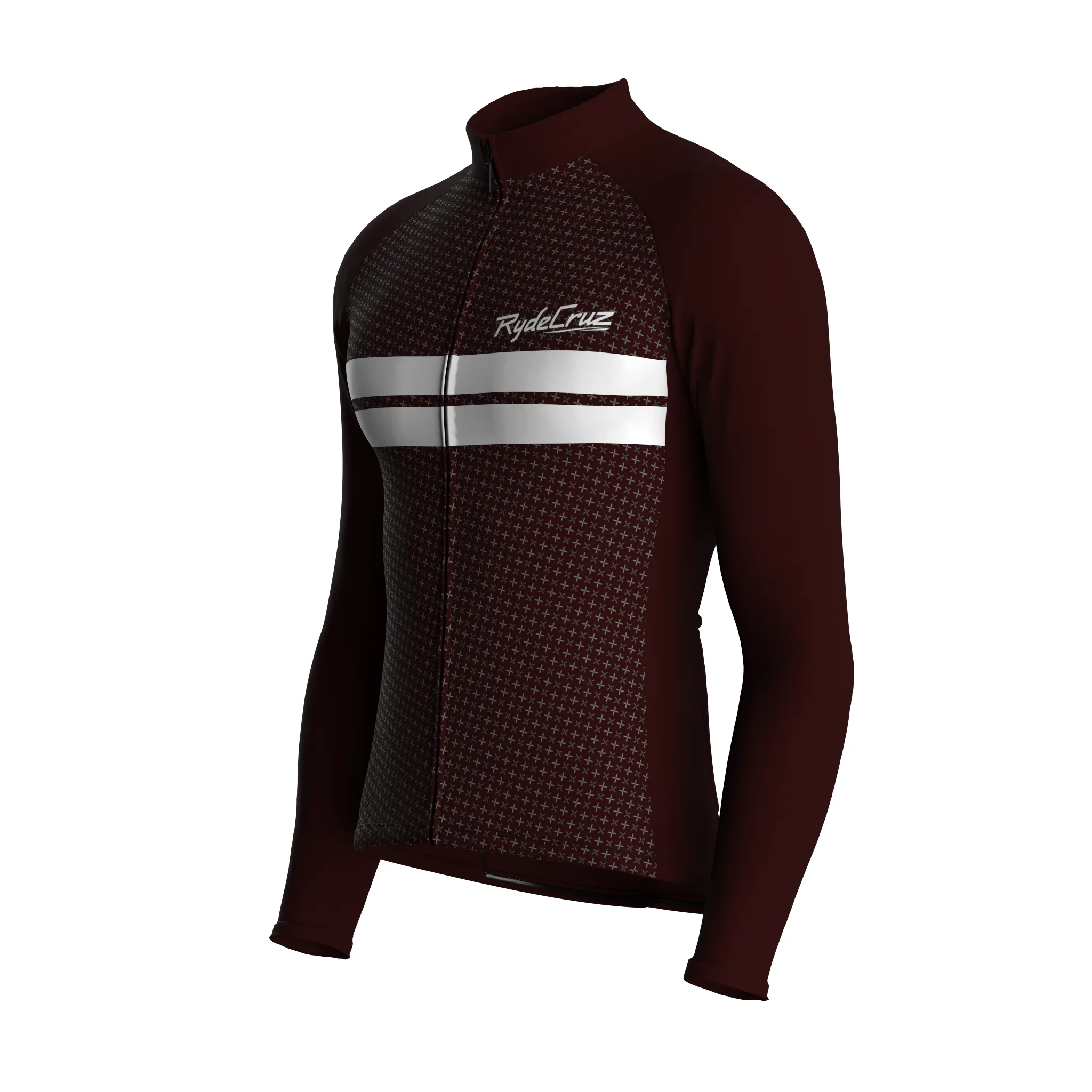 Dual Stripe Dynamics | Dark Red Male Long Sleeves Jersey