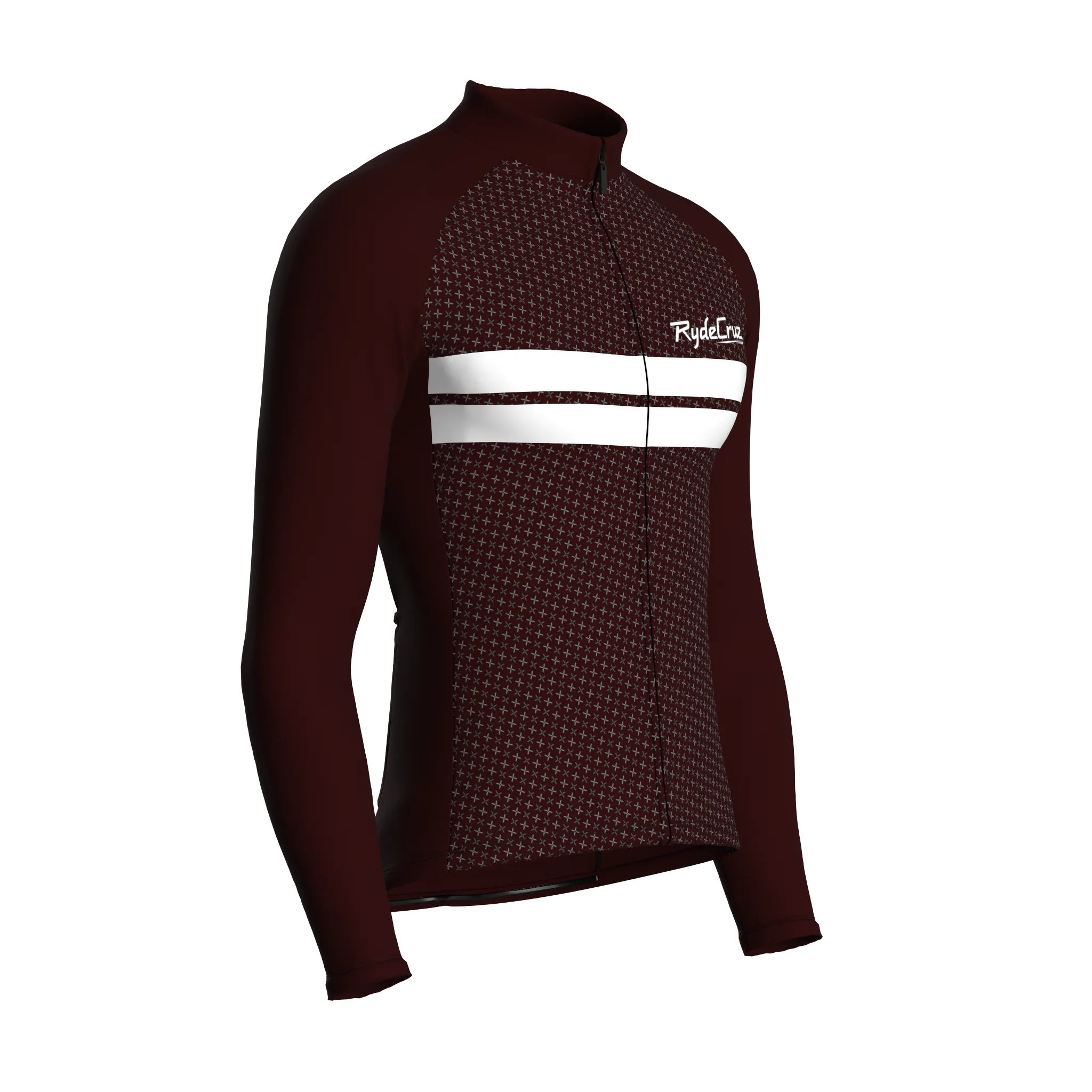 Dual Stripe Dynamics | Dark Red Male Long Sleeves Jersey