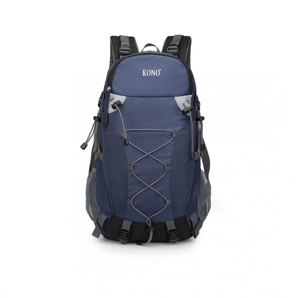 EQ2238 - Kono Multi Functional Outdoor Hiking Backpack With Rain Cover - Black