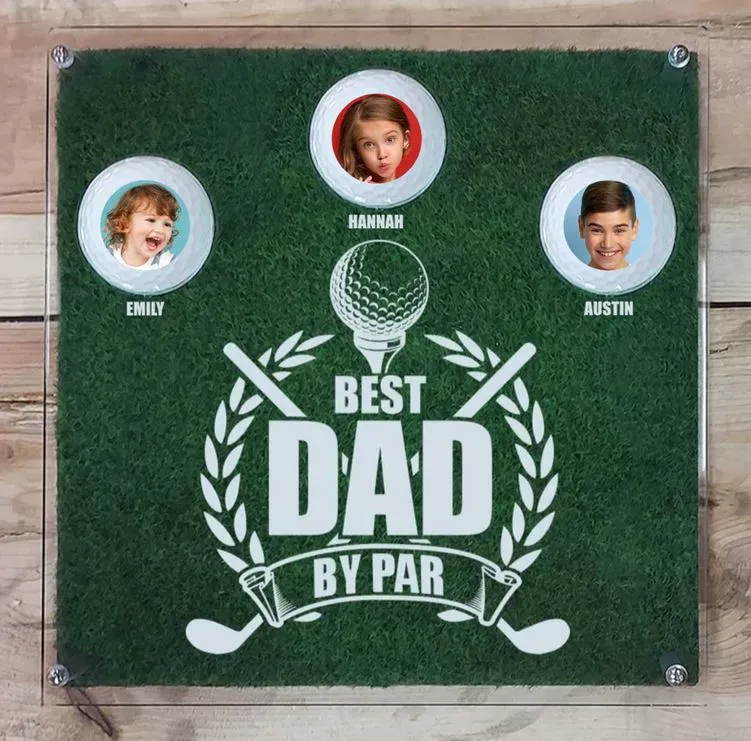 Father's Day Photo Golf Ball Display - Acrylic Plaque Sign