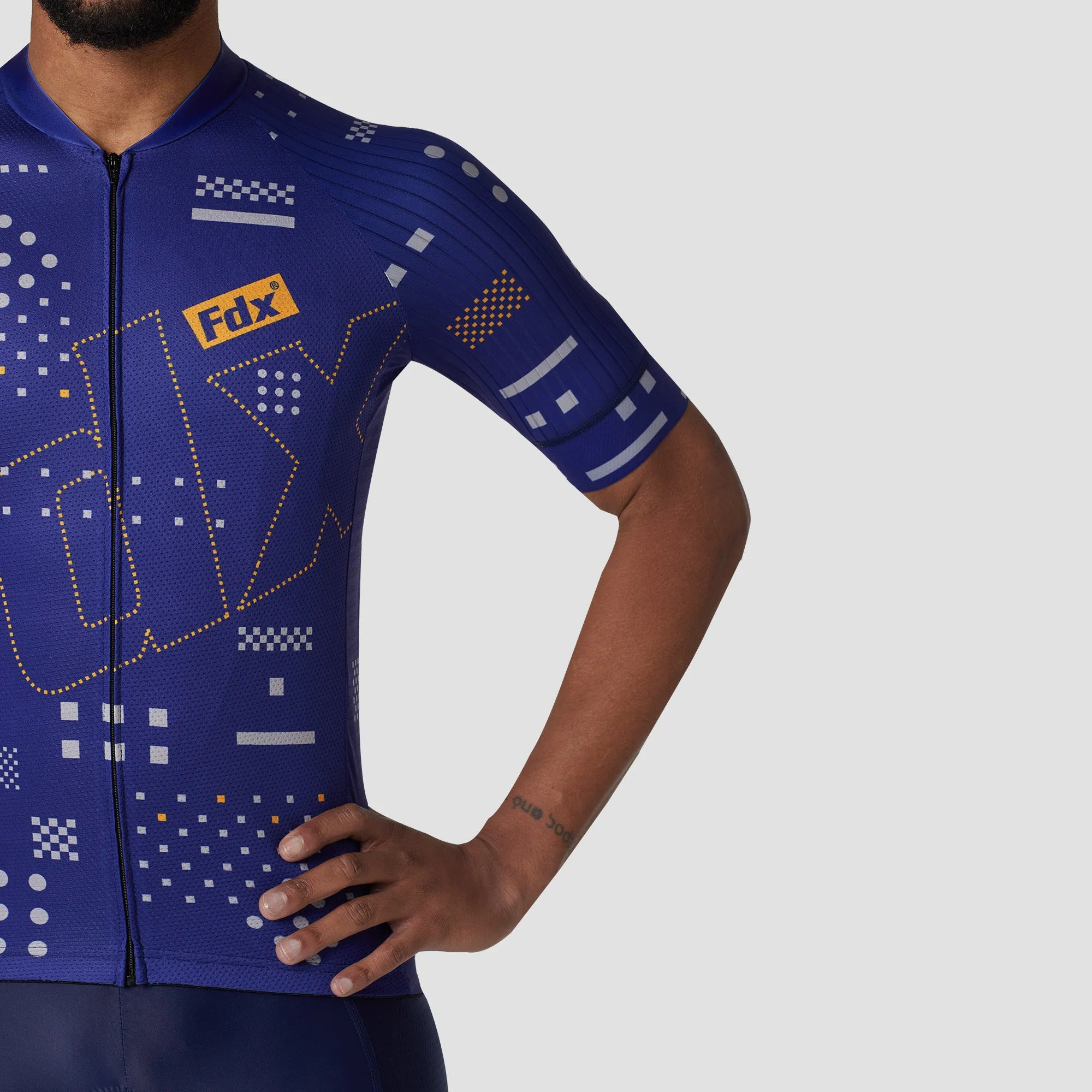 Fdx All Day Blue Men's & Boy's Short Sleeve Summer Cycling Jersey