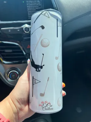 Female Golfer ~ 20 oz Skinny Tumbler