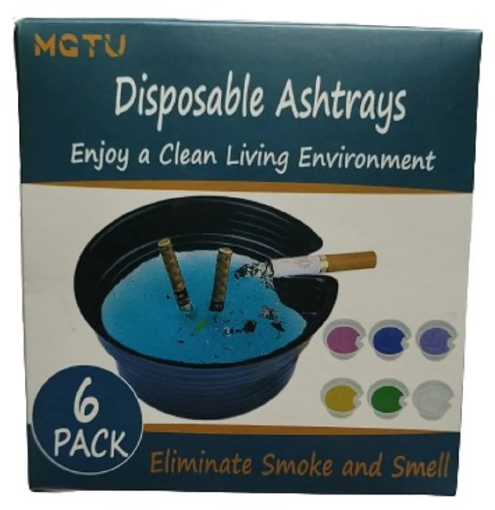 fING Disposable Smokeless Ashtray including Sand Cleaner Portable Smoke and Sand | Disposable Ash Tray Stand Ashtray for Cigarettes Quickly Extinguish Cigarette Alternate Smoke Filter (Pack Of 6)