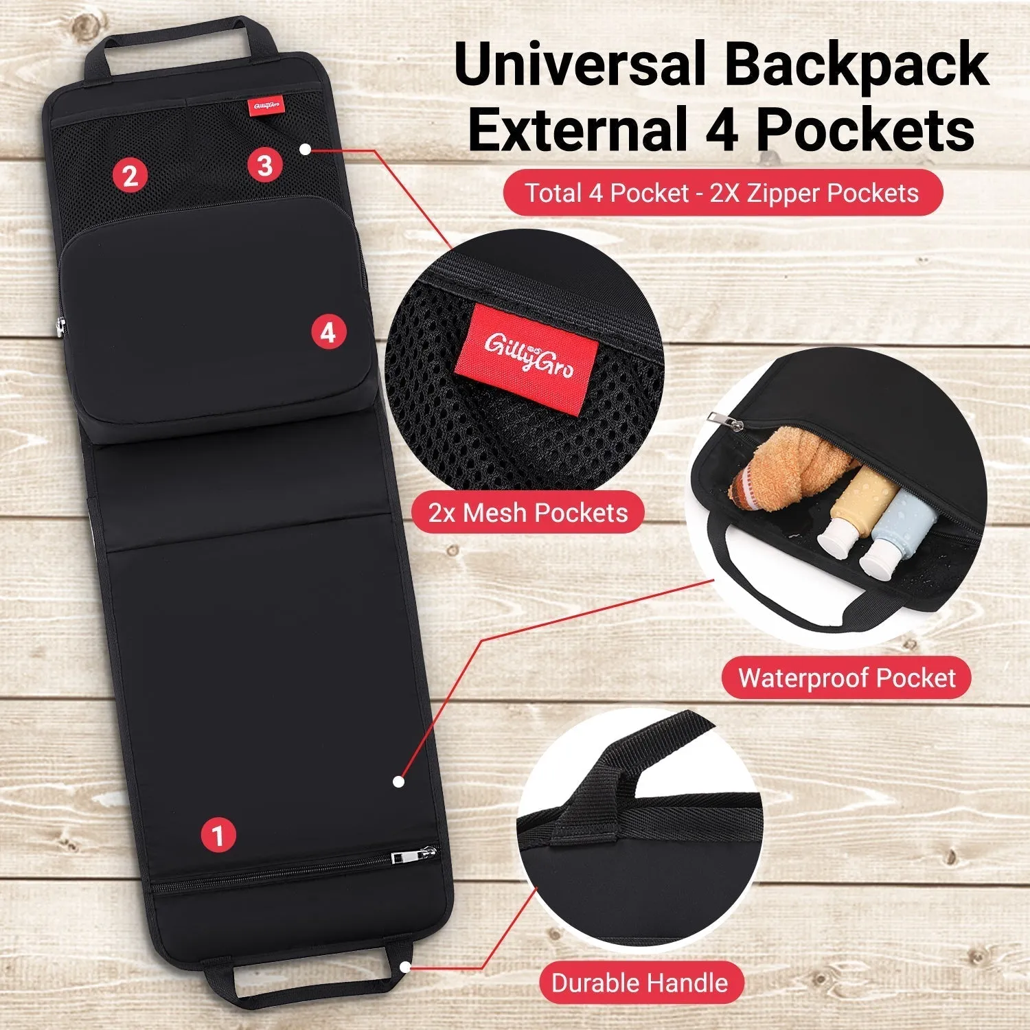 FlexPack Plus | The Ultimate All-in-One Backpack Organizer for Travelers - Black/Gray