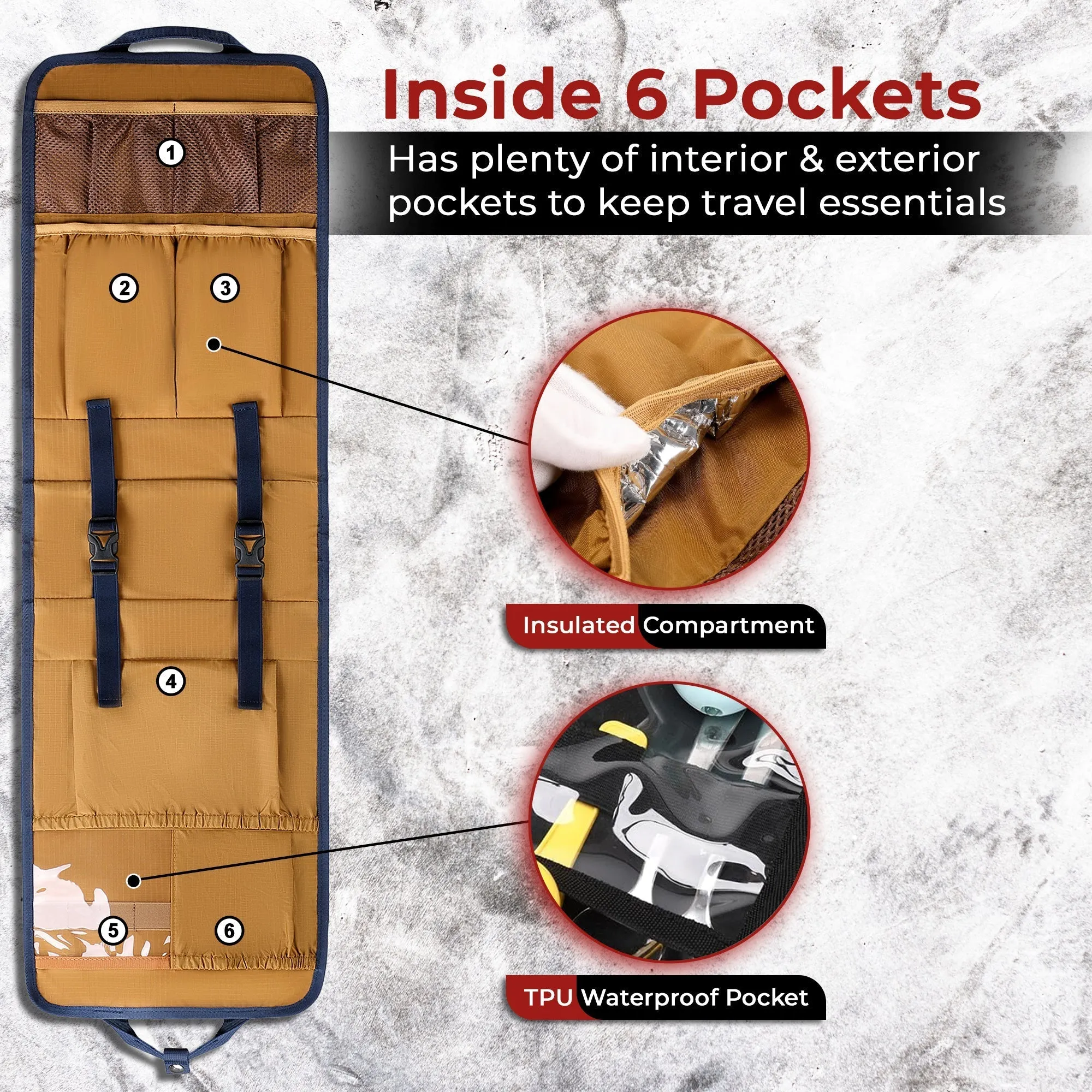 FlexPack Plus | The Ultimate All-in-One Backpack Organizer for Travelers - Blue/Khaki