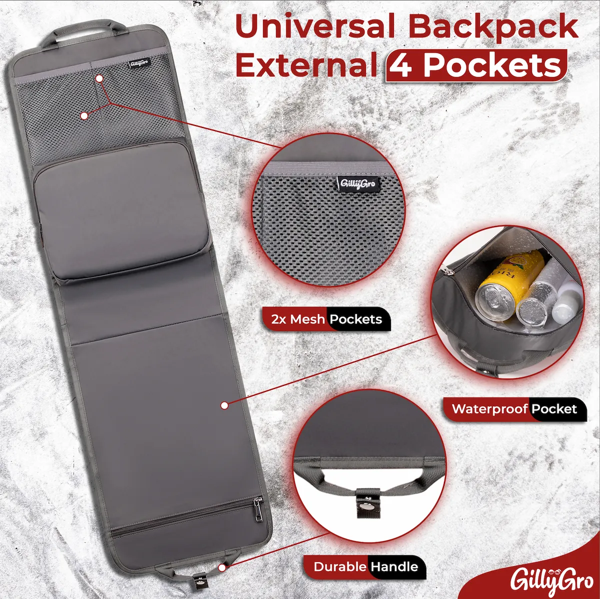 FlexPack Plus | The Ultimate All-in-One Backpack Organizer for Travelers - Gray/Red