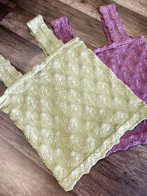 Floral Embossed Tank Sage