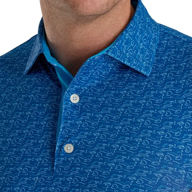 FootJoy Men's Golf Course Doodle Stretch Pique Self Collar