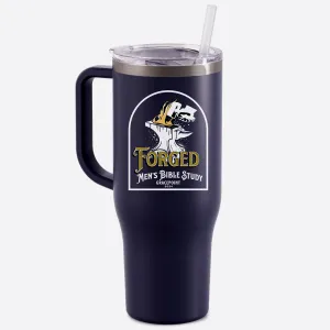 Forged Logo (White) 40 Oz. Tumbler with Handle