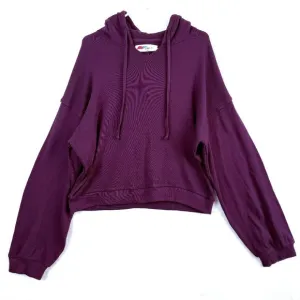 Free People FP Beach Sweater Womens L Purple Knit Pull Over Hooded Slouchy