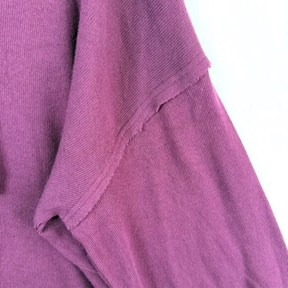 Free People FP Beach Sweater Womens L Purple Knit Pull Over Hooded Slouchy